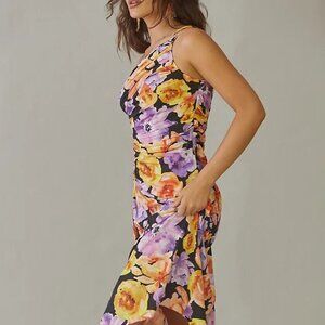 Anthropologie Geisha Designs Asymmetrical Hem Midi Dress